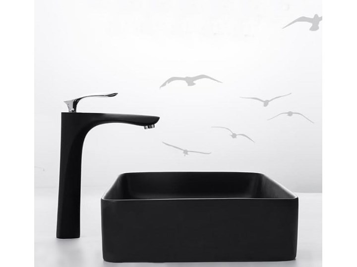 VELDMAN UMYWALKA CERAMICZNA NABLATOWA CUBIC BLACK Szerokość 51 cm Nablatowe Meblowe Ceramika Kolor Czarny