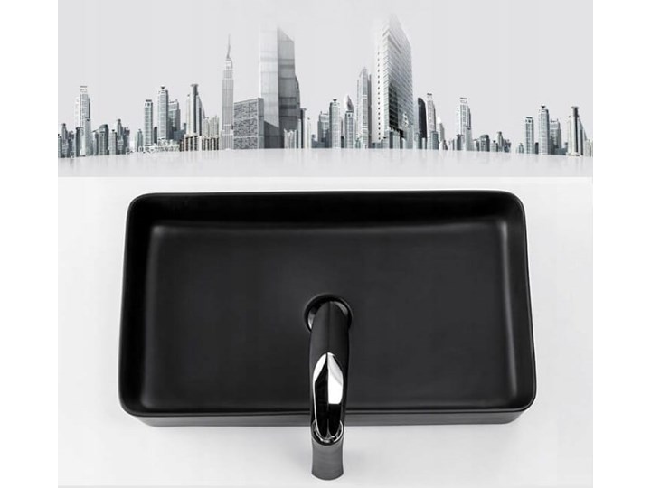 VELDMAN UMYWALKA CERAMICZNA NABLATOWA CUBIC BLACK Nablatowe Meblowe Ceramika Szerokość 51 cm Kolor Czarny