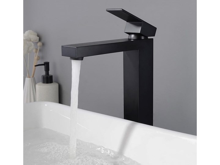 VELDMAN BATERIA UMYWALKOWA WYSOKA QUADRO BLACK Bateria stojąca Kolor Czarny Wykończenie Mosiądz