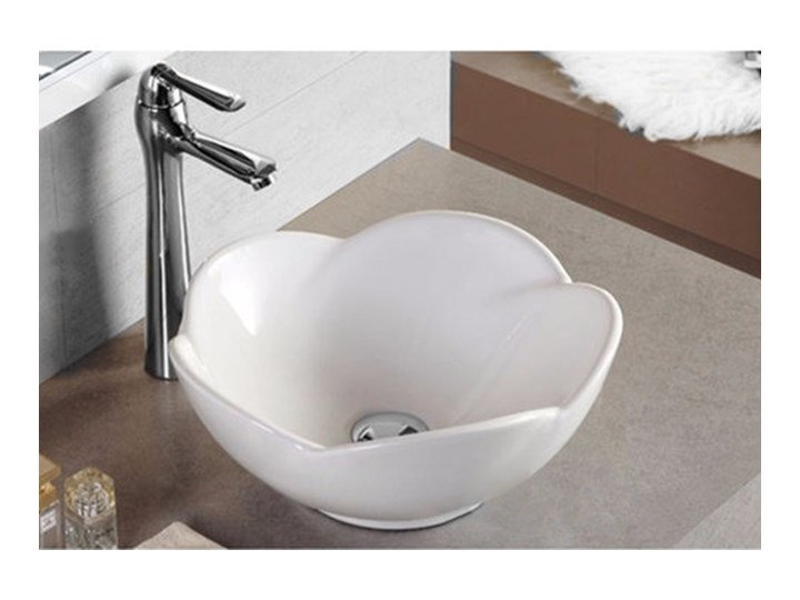 VELDMAN UMYWALKA CERAMICZNA ROSE Asymetryczne Meblowe Kategoria Umywalki Szerokość 40 cm Nablatowe Ceramika Kolor Biały