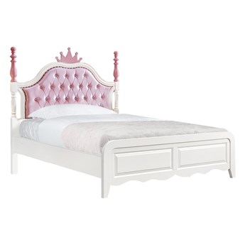 Łóżko dla dziewczynki 120x200 cm Princess różowy zagłówek w kształcie korony