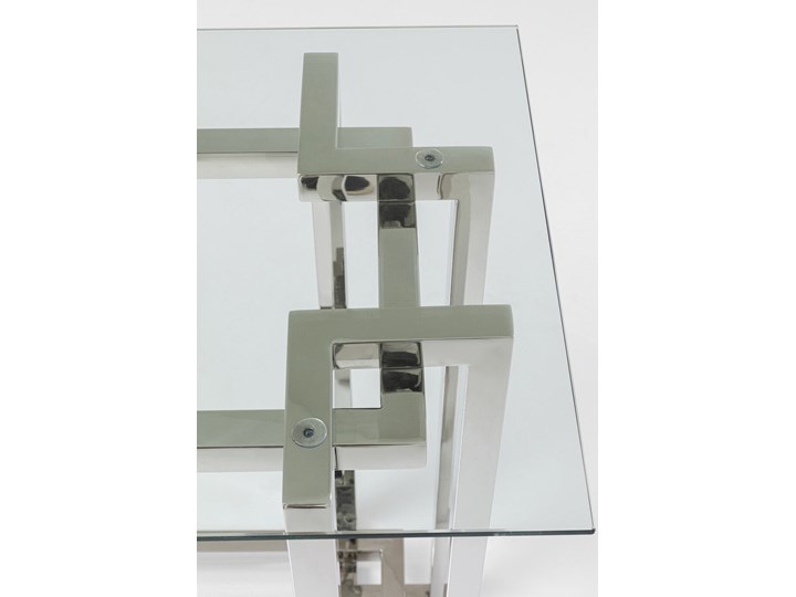 Konsola Clara 145x48 cm srebrna - blat szklany Kolor Biały Szkło Szerokość 145 cm Kategoria Konsole