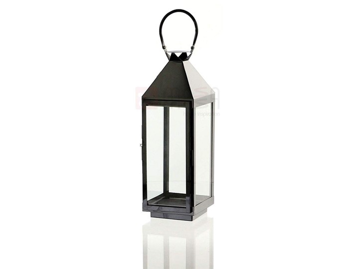 LATARNIA CHROMOWANA METALOWA CZARNY CHROM 50CM Lampion Świeca Kategoria Świeczniki i świece