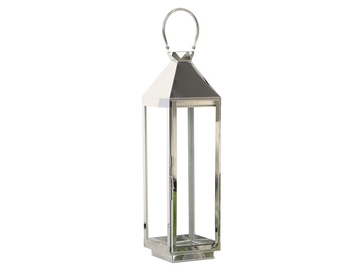LATARNIA CHROMOWANA METALOWA SREBRNA 60cm Kolor Srebrny Lampion Świeca Kategoria Świeczniki i świece