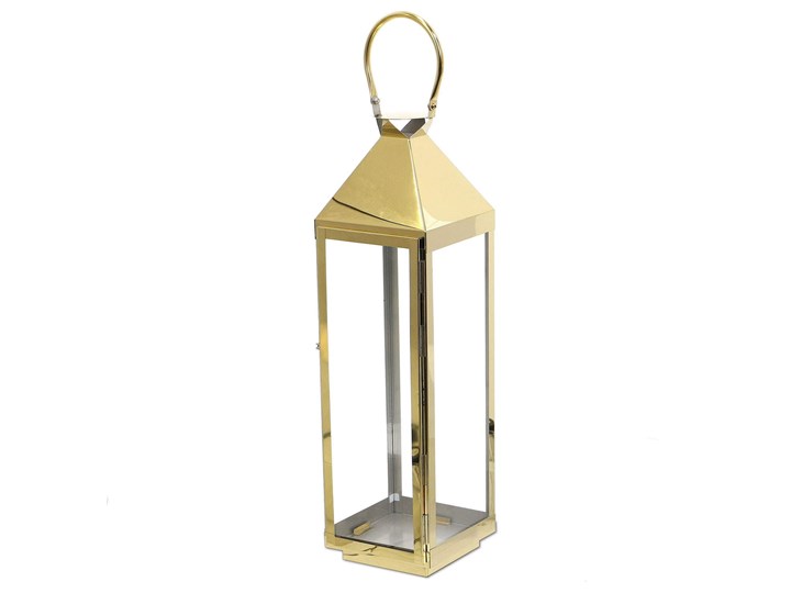 LATARNIA CHROMOWANA METALOWA ZŁOTY CHROM 60CM Świeca Lampion Kategoria Świeczniki i świece