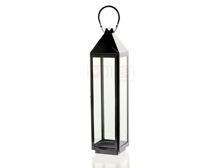 LATARNIA CHROMOWANA METALOWA CZARNY CHROM 70CM Lampion Świeca Kategoria Świeczniki i świece