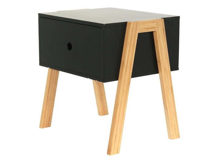 Szafka nocna Crane czarna Sosna Płyta MDF Uniwersalne Płyta laminowana Płyta meblowa Drewno Styl Minimalistyczny
