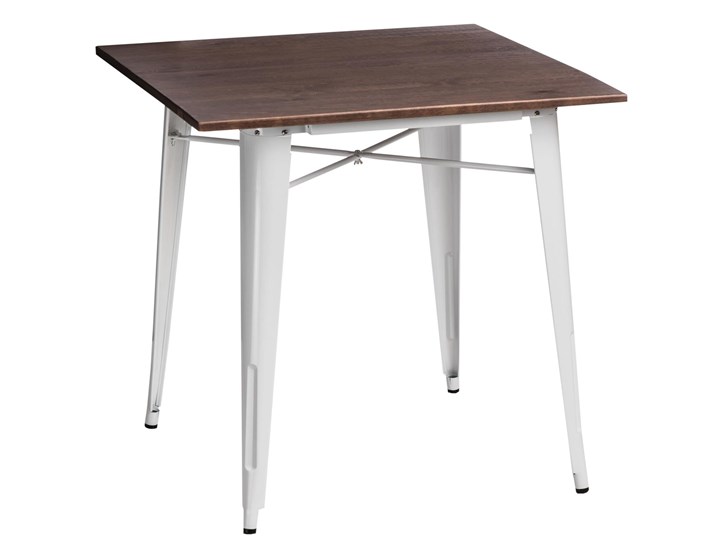 Stół Paris Wood sosna orzech/biały Wysokość 76 cm Drewno Metal Szkło Pomieszczenie Stoły do salonu Stal Szerokość 81 cm Styl Glamour