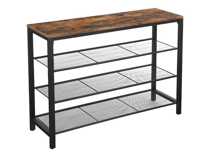 SELSEY Stojak na buty Ramizu z trzema półkami Płyta laminowana Płyta MDF Płyta meblowa Drewno Stal Metal Styl Rustykalny