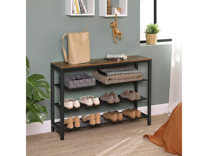 SELSEY Stojak na buty Ramizu z trzema półkami Płyta MDF Metal Drewno Płyta laminowana Stal Płyta meblowa Kategoria Szafki i regały