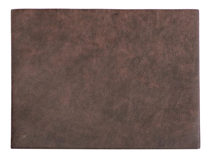 Ciemnobrązowa mata stołowa z imitacji skóry ZicZac Troja Rectangle, 33x45 cm Skóra Tkanina Podkładka pod talerz Kolor Brązowy