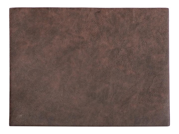 Ciemnobrązowa mata stołowa z imitacji skóry ZicZac Troja Rectangle, 33x45 cm