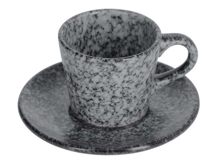 Filiżanka do kawy ze spodkiem Airena ceramiczna czarna Kolor Czarny Ceramika Filiżanka ze spodkiem Kategoria Filiżanki