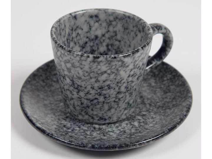 Filiżanka do kawy ze spodkiem Airena ceramiczna czarna Ceramika Kolor Czarny Filiżanka ze spodkiem Kategoria Filiżanki
