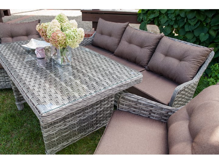Ekskluzywne meble ogrodowe DIVINO wysoki stół Rattan Zestawy wypoczynkowe Technorattan Tworzywo sztuczne Zawartość zestawu Fotele Aluminium Zawartość zestawu Sofa