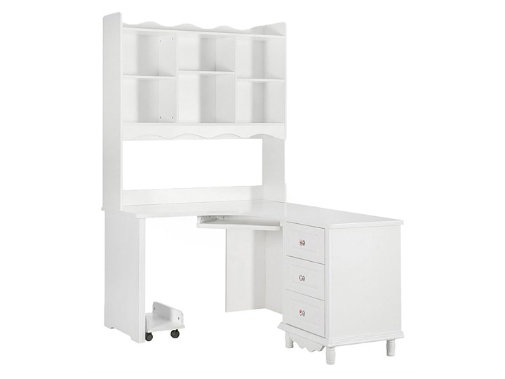Narożne białe biurko z nadstawką Victoria 813 Biurko narożne Płyta MDF Szerokość 150 cm Pomieszczenie Biuro