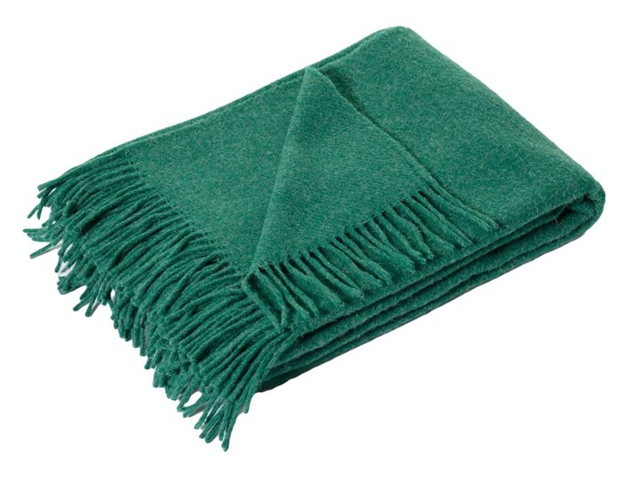 Pled Zelandia 140x200cm melange deep green, 140 x 200 cm 140x200 cm 130x180 cm Wełna Kolor Zielony Koc Kategoria Koce i pledy