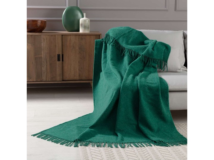 Pled Zelandia 140x200cm melange deep green, 140 x 200 cm 140x200 cm 130x180 cm Kolor Zielony Wełna Koc Kategoria Koce i pledy
