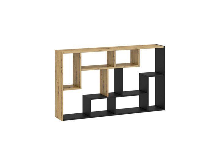 Salony Agata Regał UNIWERSUM dąb artisan/czarny Drewno Płyta MDF Płyta laminowana Tworzywo sztuczne Płyta meblowa Pomieszczenie Biuro i pracownia