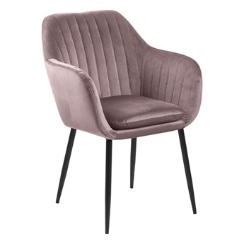 Krzesło Emilia Velvet dusty rose/black tapicerowane