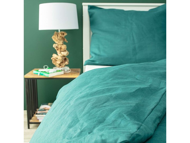 Komplet pościeli lnianej Linen 200x200cm emerald green, 200 x 200 cm/ 2 poszewki 60 x 50 cm 200x200 cm Len Kolor Zielony
