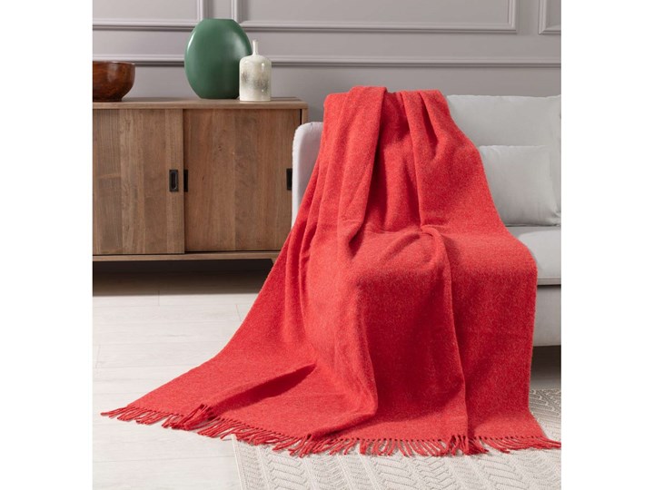 Pled Zelandia 140x200cm melange red, 140 x 200 cm Koc Kategoria Koce i pledy Wełna 130x180 cm 140x200 cm Pomieszczenie Sypialnia
