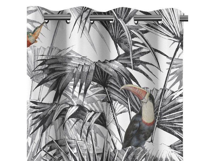 Zasłony zaciemniające na przelotkach Egzotyczne Rośliny 140x250 cm TROPICAL BIRD Poliester Mocowanie Kółka Zasłona zaciemniająca Wzór Nadruk