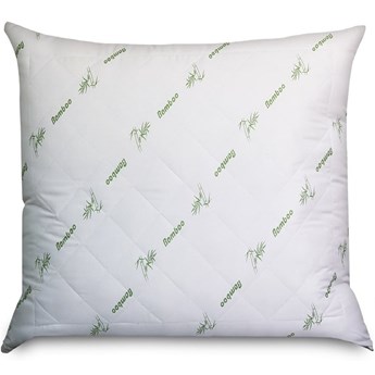 Biała poduszka z wypełnieniem z włókna bambusowego Good Morning Bamboo, 75x75 cm