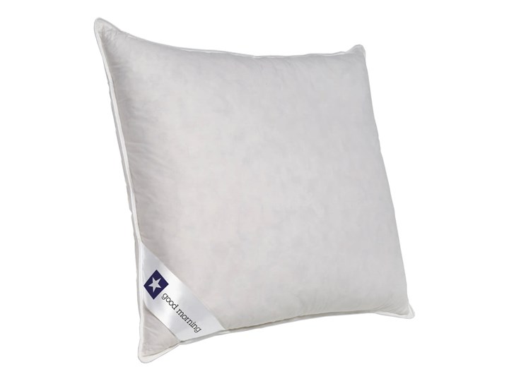 Biała poduszka z wypełnieniem z kaczego pierza Good Morning Duck, 80x80 cm Kolor Biały Poduszka z pierza Kategoria Poduszki
