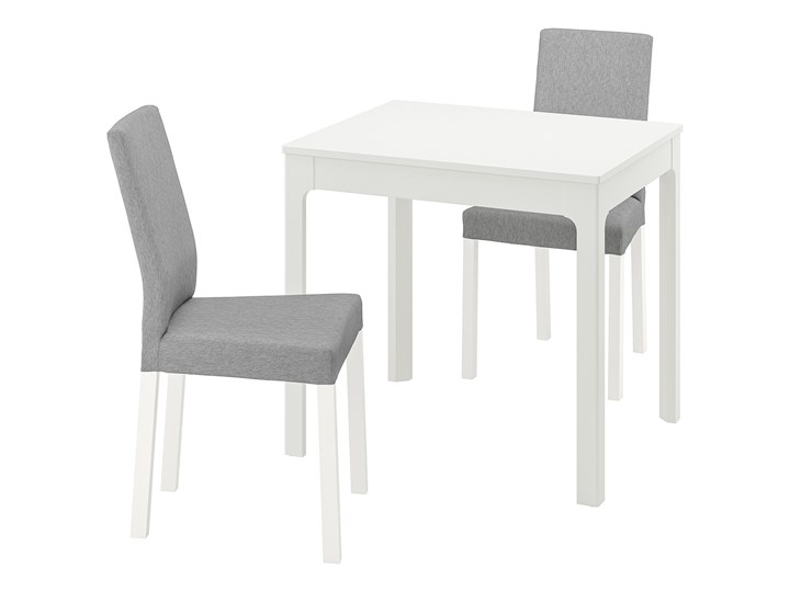 IKEA EKEDALEN / KÄTTIL Stół i 2 krzesła, biały/Knisa jasnoszary, 80/120 cm Pomieszczenie Jadalnia