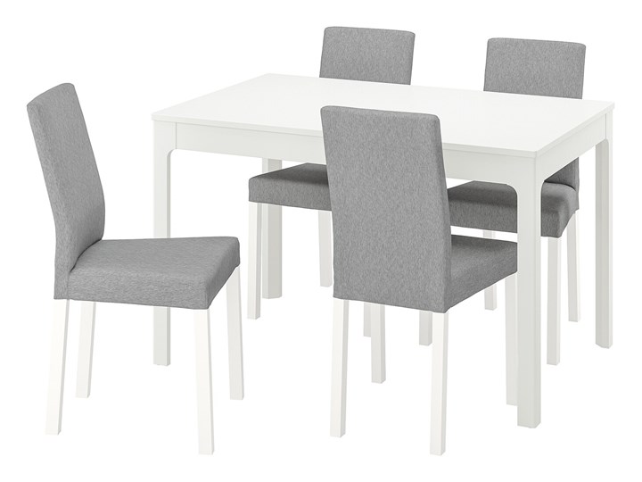 IKEA EKEDALEN / KÄTTIL Stół i 4 krzesła, biały/Knisa jasnoszary, 120/180 cm Liczba krzeseł 6 krzeseł