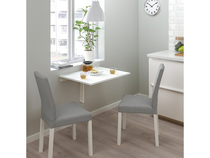 IKEA NORBERG / KÄTTIL Stół i 2 krzesła, biały/Knisa jasnoszary, 74 cm Kategoria Stoły z krzesłami