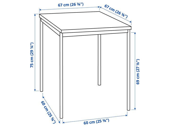 IKEA SANDSBERG / SANDSBERG Stół i 2 krzesła, czarny/czarny, 67x67 cm Kategoria Stoły z krzesłami