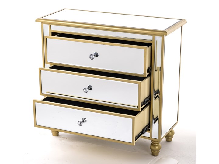 KOMODA LUSTRZANA GLAMOUR Z KRYSZTAŁKAMI Drewno Lustro Płyta MDF Kategoria Komody
