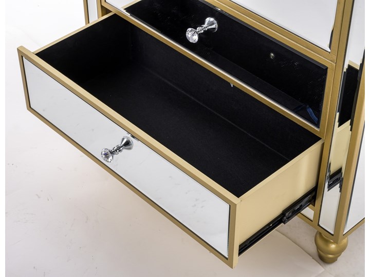 KOMODA LUSTRZANA GLAMOUR Z KRYSZTAŁKAMI Drewno Lustro Płyta MDF Kategoria Komody