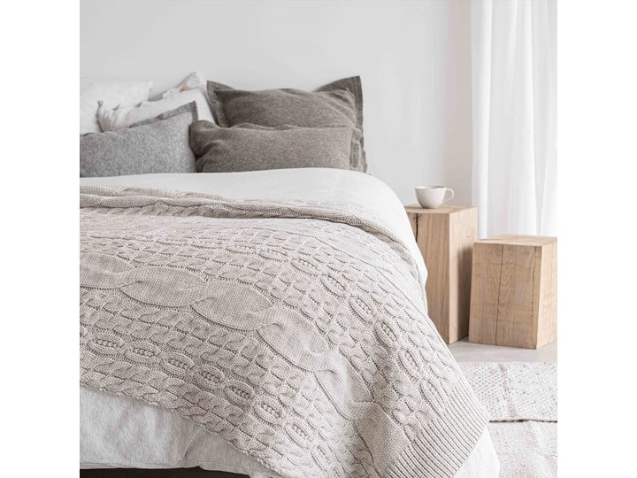 Pled z pięknym wzorem Beige MOYHA 130x180cm
