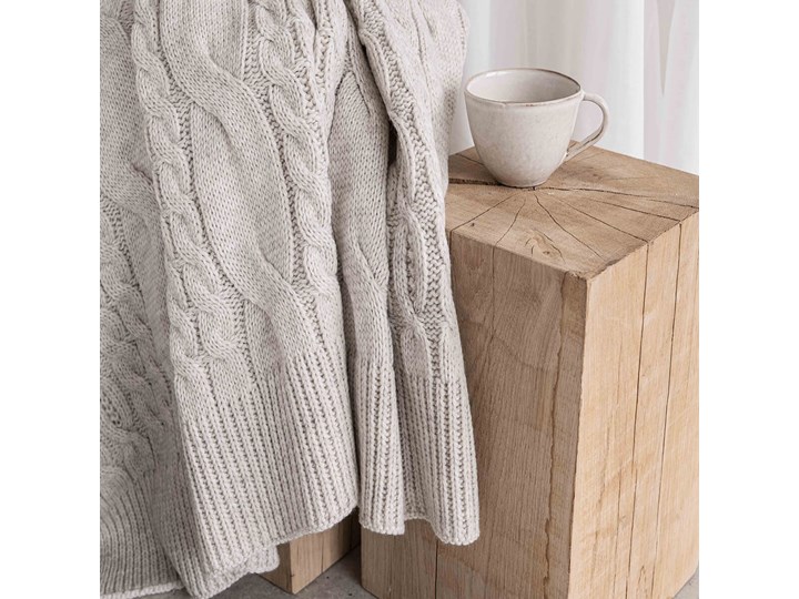Pled z pięknym wzorem Beige MOYHA 130x180cm 130x180 cm Wełna Koc Pomieszczenie Sypialnia
