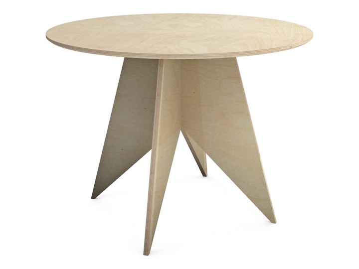 Okrągły stół ze sklejki na designerskiej podstawie PIN2 PRO