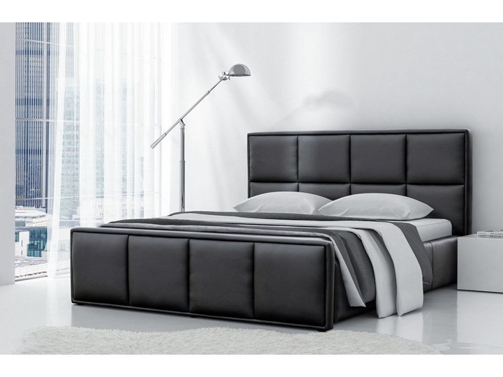 Łóżko tapicerowane 160x200 MILONGA / z pojemnikiem Metal Łóżko pikowane Tkanina Kategoria Łóżka do sypialni