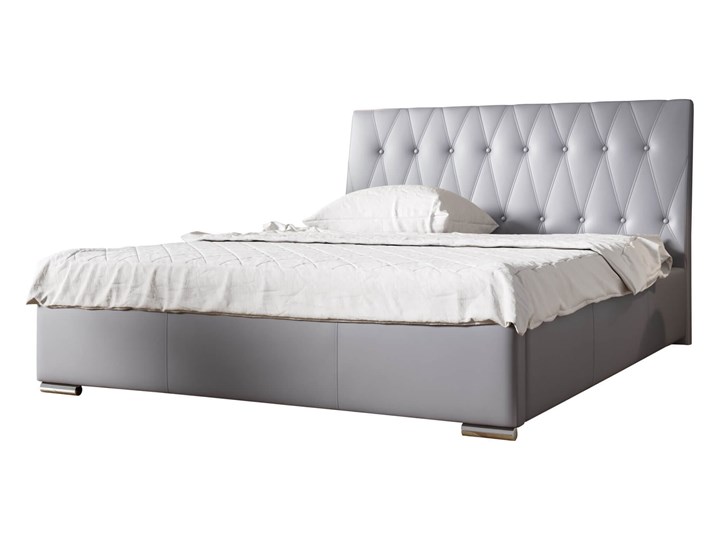 Łóżko tapicerowane 120x200 NICEA / z pojemnikiem Metal Łóżko pikowane Tkanina Kategoria Łóżka do sypialni