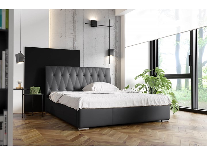 Łóżko tapicerowane 180x200 NICEA / z pojemnikiem Metal Łóżko pikowane Tkanina Kategoria Łóżka do sypialni