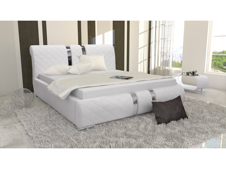 Łóżko tapicerowane 140x200 NIKO / z pojemnikiem Metal Łóżko pikowane Tkanina Kategoria Łóżka do sypialni