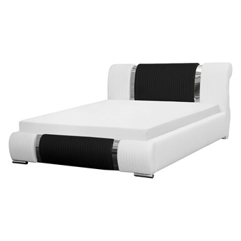 Białe łóżko tapicerowane 160x200 VICTORIA / z pojemnikiem