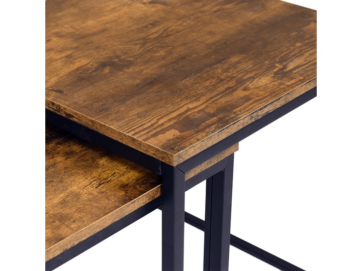 Zestaw stolików Praven loft Szerokość 50 cm Płyta meblowa Kategoria Stoliki i ławy Metal Długość 50 cm Długość 45 cm Wysokość 50 cm Szerokość 45 cm Kształt blatu Kwadratowe