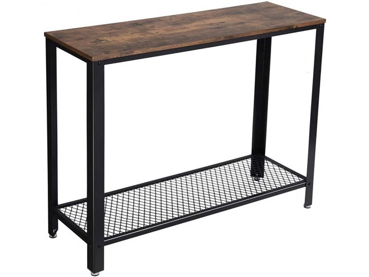 Konsola stolik ława industrialna 100 cm Stal nierdzewna Głębokość 35 cm Metal Wysokość 80 cm Z półką Płyta MDF Pomieszczenie Salon