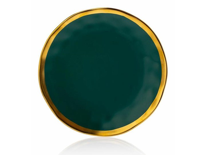 Talerz Lissa Green Gold 20 cm Kolor Zielony Ceramika Kolor Złoty