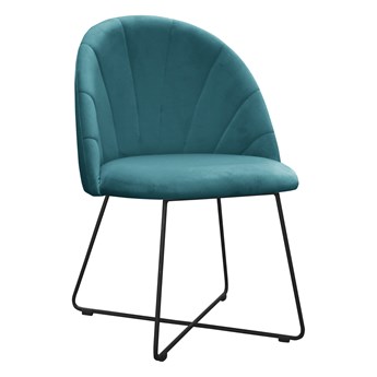 Krzesło Tapicerowane w kolorze morskim Fresh