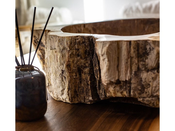 Umywalka FOSSIL (43 cm x 43 cm), My Love Bali Drewno Kamień naturalny Stal Kategoria Umywalki