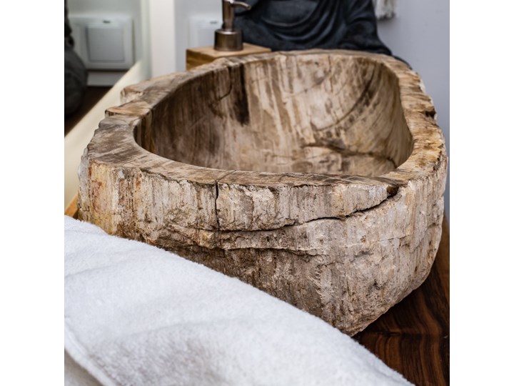 Umywalka FOSSIL (56 cm x 32 cm), My Love Bali Drewno Stal Kamień naturalny Kategoria Umywalki