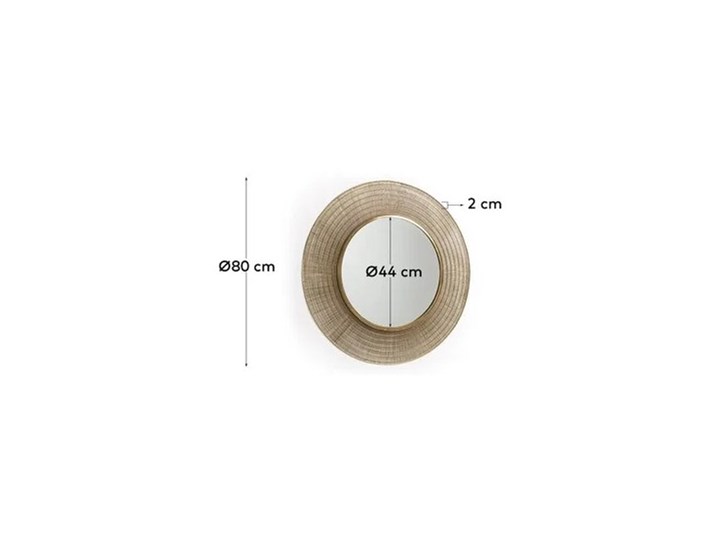 Lustro Place stalowe Ø 80 cm Okrągłe Ścienne Lustro z ramą Kolor Złoty